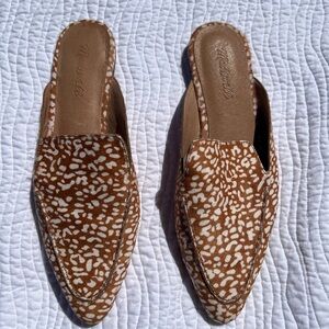 Madewell Brown and White Patterned Pointed Slip-On Mules Size 9